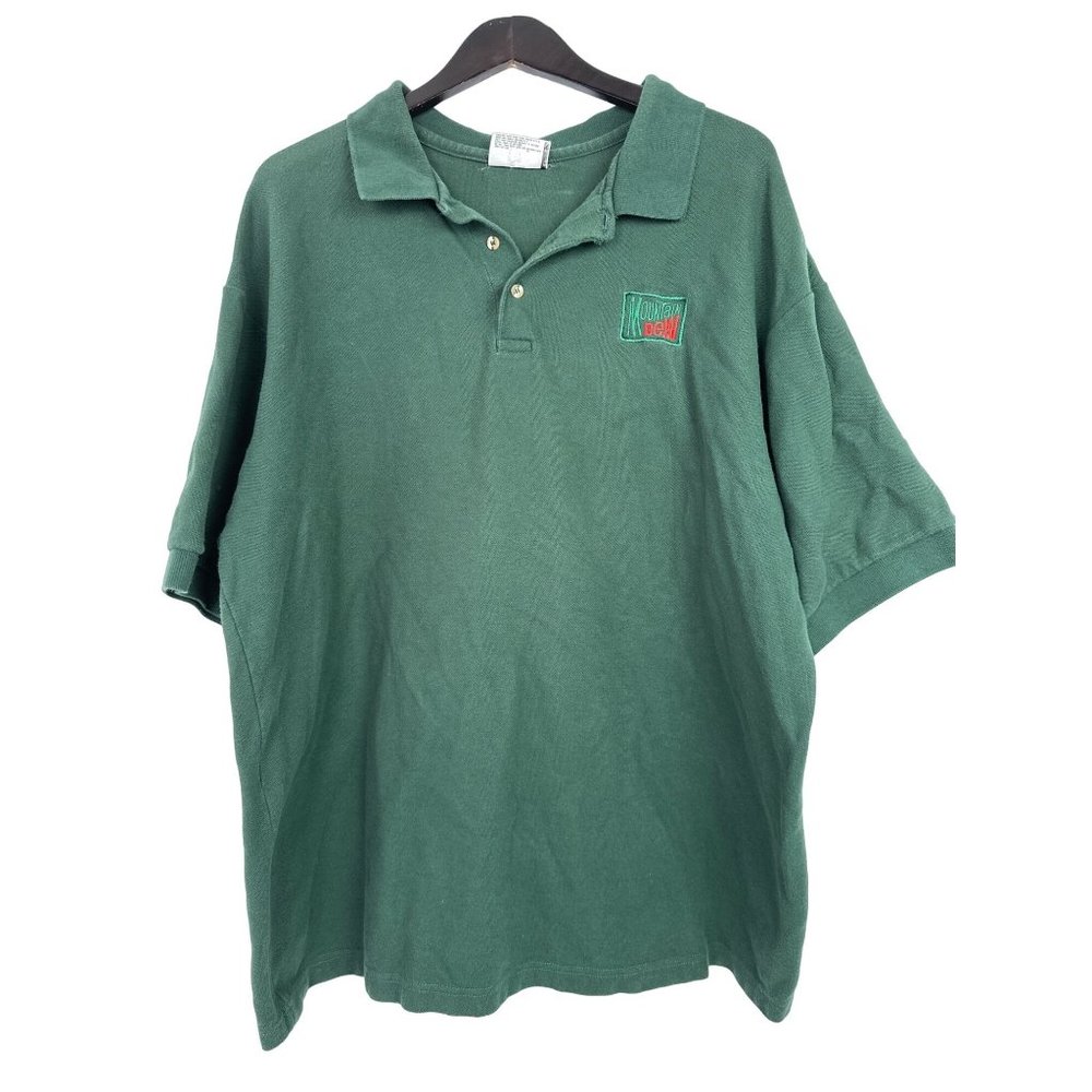 Vintage 80's Mountain Dew Embroidered Polo Mens 2XL Green Made In USA